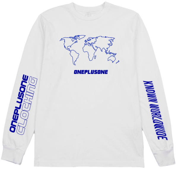 GLOBAL LONGSLEEVE TEE - BLUE/WHITE